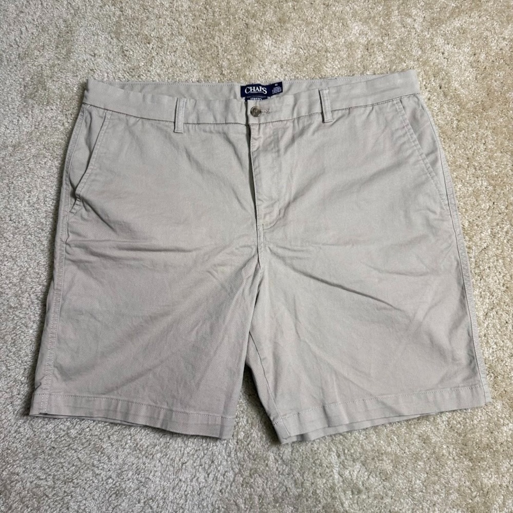 Chaps Ralph Lauren Chino Shorts Men's Size 42 Stretch Khaki Flat Front Golf